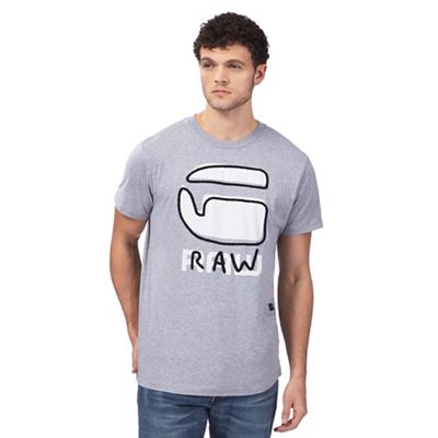 Grey textured logo t-shirt